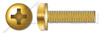 #10-32 X 1/2" SEMS Machine Screws with Internal Tooth Lock Washer, Pan Head with Phillips Drive, Steel, Yellow Zinc
