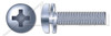 #10-24 X 3/8" SEMS Machine Screws with Split Lock Washer, Pan Head with Phillips Drive, Steel, Zinc Plated and Baked