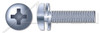 #10-32 X 1/2" SEMS Machine Screws with Split Lock Washer, Pan Head with Phillips Drive, Steel, Zinc Plated and Baked