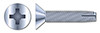 #10-24 X 1" Type 1 Thread Cutting Screws, Flat Countersunk Head with Phillips Drive, Zinc Plated Steel