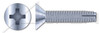 #10-24 X 1/2" Type 1 Thread Cutting Screws, Flat Countersunk Head with Phillips Drive, Zinc Plated Steel