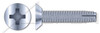 1/4"-20 X 3/4" Type 1 Thread Cutting Screws, Flat Undercut Countersunk Head with Phillips Drive, Zinc Plated Steel