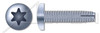 1/4"-20 X 3/4" Type 1 Thread Cutting Screws, Pan Head with 6Lobe Torx(r) Drive, Steel, Zinc Plated and Baked