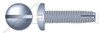 #8-32 X 1/2" Type 1 Thread Cutting Screws, Pan Head with Slotted Drive, Zinc Plated Steel