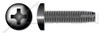 #10-32 X 1/2" Type 1 Thread Cutting Screws, Pan Head with Phillips Drive, Black Oxide Coated Steel