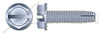 1/4"-20 X 1/2" Type 1 Thread Cutting Screws, Indented Hex Washer Head with Slotted Drive and Locking Serrations, Steel, Zinc Plated and Baked