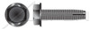 #6-32 X 3/8" Type 1 Thread Cutting Screws, Indented Hex Washer Head, Black Oxide Coated Steel