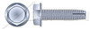 #10-24 X 1" Type 1 Thread Cutting Screws, Indented Hex Washer Head, Steel, Zinc Plated and Baked