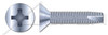 1/4"-20 X 1-1/2" Type 23 Thread Cutting Screws, Flat Countersunk Head with Phillips Drive, Steel, Zinc Plated and Baked
