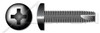#10-24 X 3/8" Type 23 Thread Cutting Screws, Pan Head with Phillips Drive, Black Oxide Coated Steel