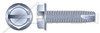 #10-24 X 1" Type 23 Thread Cutting Screws, Indented Hex Washer Head with Slotted Drive, Zinc Plated Steel