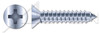 #8 X 3-1/2" Self-Tapping Sheet Metal Screws, Type "AB", Flat Phillips Drive, Steel, Zinc Plated and Baked