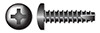 #10 X 1" Type 25 Thread Cutting Screws, Pan Head with Phillips Drive, Steel, Black Zinc and Baked