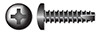 #10 X 1/2" Type 25 Thread Cutting Screws, Pan Head with Phillips Drive, Steel, Black Zinc and Baked