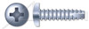 #10 X 1" Type 25 Thread Cutting Screws, Pan Head with Phillips Drive, Steel, Zinc Plated and Baked