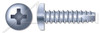 #10 X 2" Type 25 Thread Cutting Screws, Pan Head with Phillips Drive, Steel, Zinc Plated and Baked
