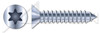 #2 X 1/4" Type AB Self Tapping Sheet Metal Screws, Flat Head with 6Lobe Torx(r) Drive, Steel, Zinc Plated and Baked