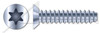 #10 X 3/8" Type B Self Tapping Sheet Metal Screws, Flat Undercut Head with 6Lobe Torx(r) Drive, Steel, Zinc Plated and Baked