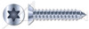 #10 X 1/2" Type AB Self Tapping Sheet Metal Screws, Flat Undercut Head with 6Lobe Torx(r) Drive, Steel, Zinc Plated and Baked