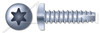 #8 X 3/8" Type 25 Thread Cutting Screws, Pan Head with 6Lobe Torx(r) Drive, Steel, Zinc Plated and Baked