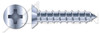 #8 X 1-1/4" Self-Tapping Sheet Metal Screws, Type "A", Flat Undercut Phillips Drive, Steel, Zinc Plated and Baked