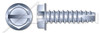 #10 X 3/8" Type 25 Thread Cutting Screws, Indented Hex Washer Head with Slotted Drive, Steel, Zinc Plated and Baked