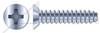 #14 X 1/2" Self-Tapping Sheet Metal Screws, Type "B", Flat Undercut Phillips Drive, Steel, Zinc Plated