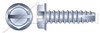 #8 X 1" Type 25 Thread Cutting Screws, Indented Hex Washer Head with Slotted Drive, Steel, Zinc Plated and Baked