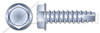 #10 X 1/2" Type 25 Thread Cutting Screws, Indented Hex Washer Head, Zinc Plated Steel