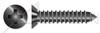 #8 X 3/8" Self-Tapping Sheet Metal Screws, Type "AB", Flat Undercut Phillips Drive, Steel, Black Zinc and Baked