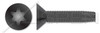 1/4"-20 X 1-1/2" Type F Thread Cutting Screws, Flat Head with 6Lobe Torx(r) Drive, Steel, Black Phosphate and Oil