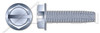 #12-24 X 1-1/2" Type F Thread Cutting Screws, Indented Hex Washer Head with Slotted Drive, Steel, Zinc Plated and Baked