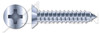 #8 X 1" Self-Tapping Sheet Metal Screws, Type "AB", Flat Undercut Phillips Drive, Steel, Zinc Plated and Baked