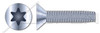 #8-32 X 1/2" Type F Thread Cutting Screws, Flat Head with 6Lobe Torx(r) Drive, Steel, Zinc Plated and Baked