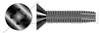 1/4"-20 X 1-1/4" Type F Thread Cutting Screws, Flat Countersunk Head with Phillips Drive, Black Oxide Coated Steel