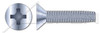 #8-32 X 3/4" Type F Thread Cutting Screws, Flat Countersunk Head with Phillips Drive, Zinc Plated Steel