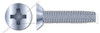 #12-24 X 3/8" Type F Thread Cutting Screws, Flat Undercut Countersunk Head with Phillips Drive, Zinc Plated Steel