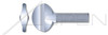 1/4"-20 X 4" Thumb Screws, Spade Head, No Shoulder Type B, Steel, Zinc Plated