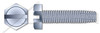 3/8"-16 X 1" Type F Thread Cutting Screws, Indented Hex Head with Slotted Drive, Zinc Plated Steel