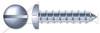 #14 X 1-1/2" Self-Tapping Sheet Metal Screws, Type "A", Pan Slot Drive, Steel, Zinc Plated