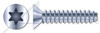#6 X 1/2" Type B Self Tapping Sheet Metal Screws, Flat Head with 6Lobe Torx(r) Drive, Steel, Zinc Plated and Baked