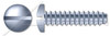 #2 X 1/4" Self-Tapping Sheet Metal Screws, Type "B", Pan Slot Drive, Steel, Zinc Plated