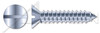 #12 X 2-1/2" Self-Tapping Sheet Metal Screws, Type "AB", Flat Slot Drive, Steel, Zinc Plated and Baked