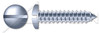 #4 X 3/8" Self-Tapping Sheet Metal Screws, Type "AB", Pan Slot Drive, Steel, Zinc Plated