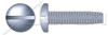 #8-32 X 1-1/2" Type F Thread Cutting Screws, Pan Head with Slotted Drive, Zinc Plated Steel