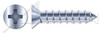 #12 X 7/8" Type A Self Tapping Sheet Metal Screws, Flat Head with Phillips Drive, Steel, Zinc Plated and Baked