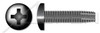#10-32 X 1/4" Type F Thread Cutting Screws, Pan Head with Phillips Drive, Black Oxide Coated Steel