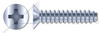 #4 X 1/4" Self-Tapping Sheet Metal Screws, Type "B", Flat Phillips Drive, Steel, Zinc Plated and Baked