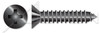 #4 X 3/8" Self-Tapping Sheet Metal Screws, Type "AB", Flat Phillips Drive, Steel, Black Zinc and Baked