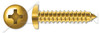 #8 X 3/8" Self-Tapping Sheet Metal Screws, Type "AB", Pan Phillips Drive, Steel, Yellow Zinc